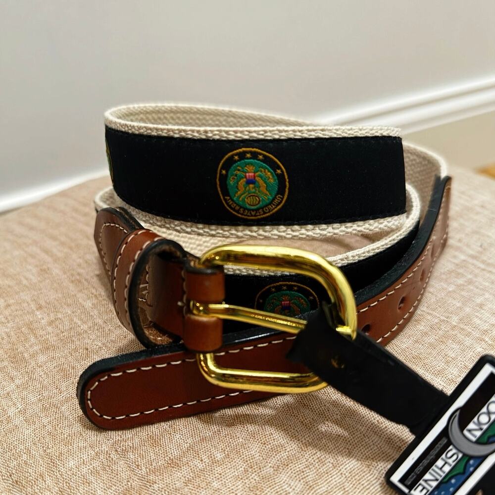 United States Army Men's Web Leather Belt